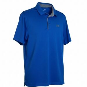 Under Armour Heatgear Royal Blue/Gray Polo Mens Size Small